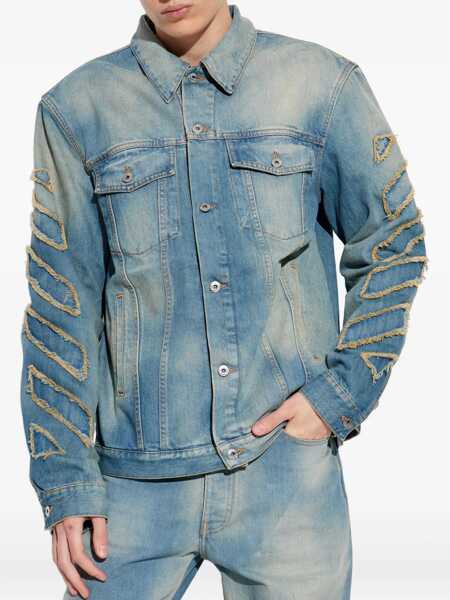Camasi casual Off-White Diag Raw Patch Jacket DENIM Barbati (BM 19534025) 3