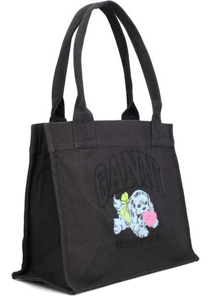 Genti de mana Ganni Black Puppy Tote Bag GREY Femei (BM 19534031) 2