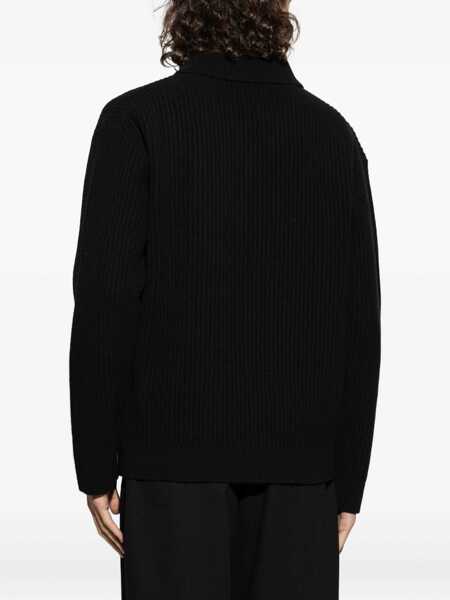 Tricouri Polo MAISON KITSUN Long-Sleeved Polo Shirt BLACK Barbati (BM 19534043) 4