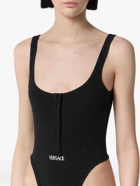 Lenjerie intima Versace Ribbed Bodysuit. BLACK Femei (BM 19534199) 3