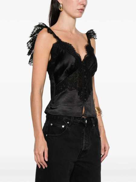 Bluze Self-Portrait Satin Lace Top BLACK Femei (BM 19534307) 3