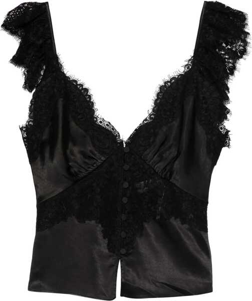 Bluze Self-Portrait Satin Lace Top BLACK Femei (BM 19534307) 1