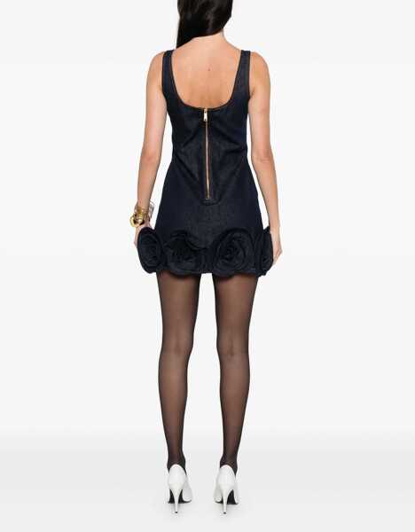 Rochii elegante Self-Portrait Denim 3D Flower Mni Dress BLUE Femei (BM 19534316) 4