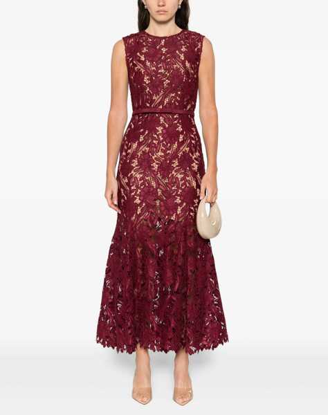 Rochii elegante Self-Portrait Guipure Lace Midi Dress BORDEAUX Femei (BM 19534322) 2