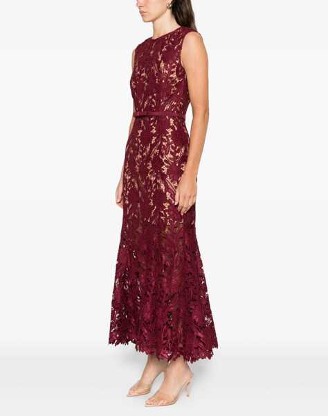 Rochii elegante Self-Portrait Guipure Lace Midi Dress BORDEAUX Femei (BM 19534322) 3