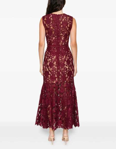 Rochii elegante Self-Portrait Guipure Lace Midi Dress BORDEAUX Femei (BM 19534322) 4