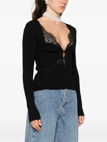Bluze Self-Portrait Lace Knit Top BLACK Femei (BM 19534325) 3