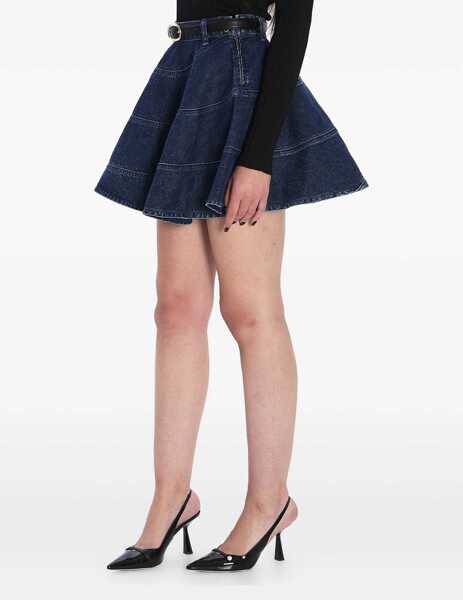 Fuste Self-Portrait Flared Denim Mini Skirt BLUE Femei (BM 19534331) 2