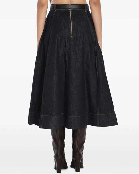 Fuste Self-Portrait Flared Midi Skirt BLUE Femei (BM 19534334) 4