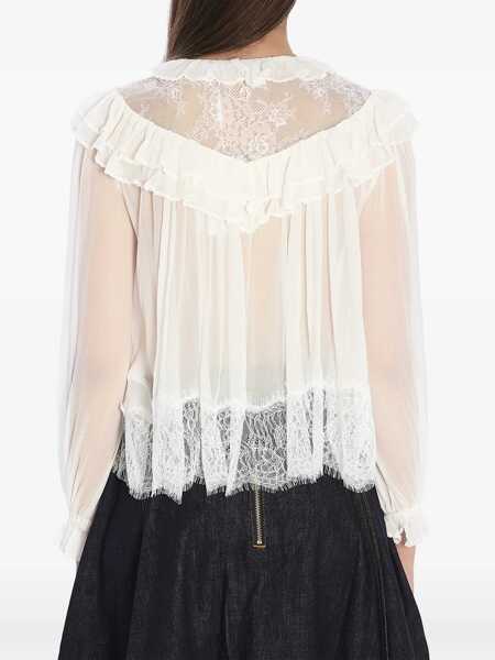 Bluze Self-Portrait Georgette Lace Blouse WHITE Femei (BM 19534349) 3