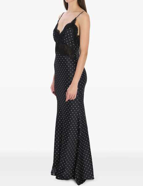 Rochii elegante Self-Portrait Polka Dot Satin Lace Maxi Dress BLACK Femei (BM 19534370) 2