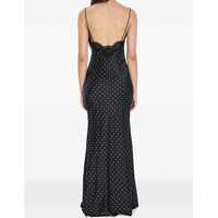 Rochii elegante Dama - Rochii elegante Self-Portrait Polka Dot Satin Lace Maxi Dress BLACK Femei (BM 19534370) - B-mall.ro