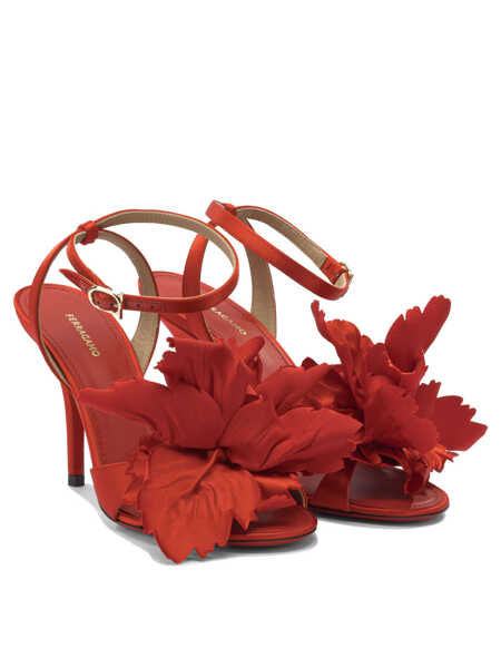 Sandale Ferragamo Sandals with flower 90 mm Red Femei (BM 19535529) 2
