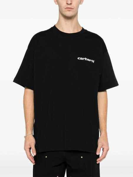 Tricouri Carhartt S/S Archive Script crew-neck T-shirt Black Barbati (BM 19535637) 3