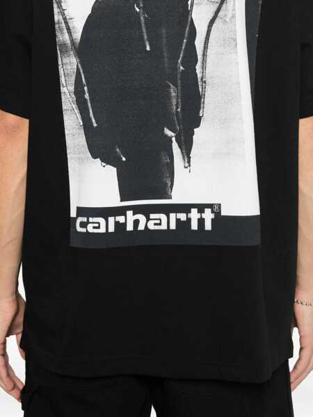 Tricouri Carhartt S/S Archive Script crew-neck T-shirt Black Barbati (BM 19535637) 5