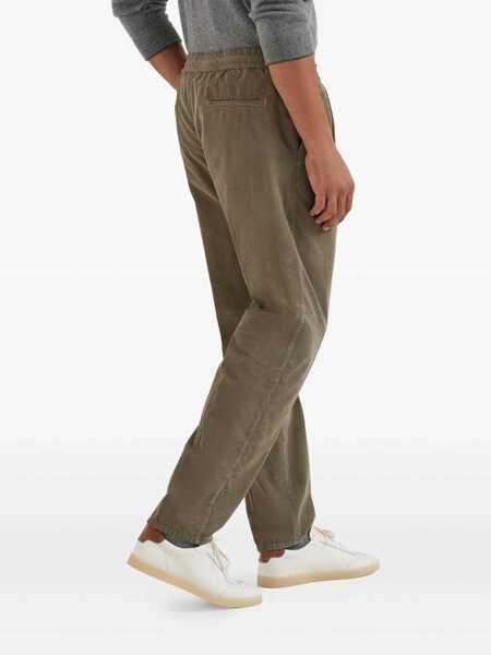 Pantaloni casual Brunello Cucinelli Leisure fit cotton pants Green Barbati (BM 19535655) 4