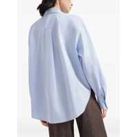 Camasi office Dama - Camasi office Brunello Cucinelli Collar shirt with bow Light blue Femei (BM 19535688) - B-mall.ro