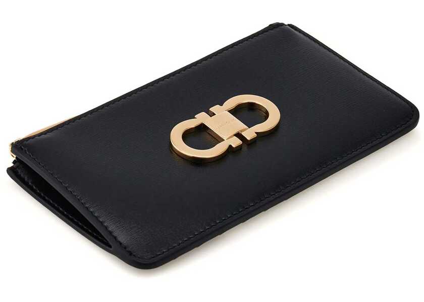 Portofele Ferragamo Gancini Credit Card Holder BLACK Femei (BM 19538201) 3