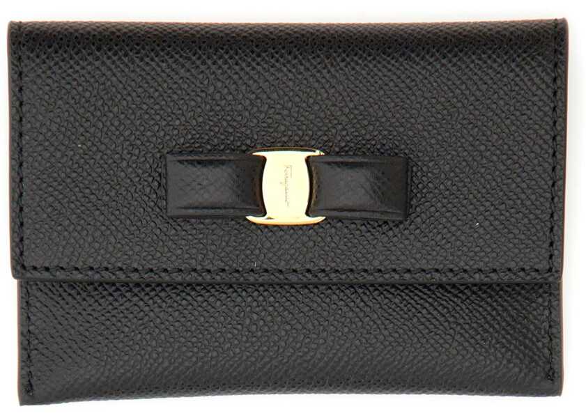 Portofele Ferragamo Leather Card Holder BLACK Femei (BM 19538252) 2