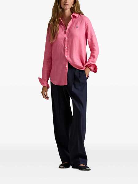 Camasi office Ralph Lauren Classic-fit linen shirt Fuchsia Femei (BM 19538415) 2