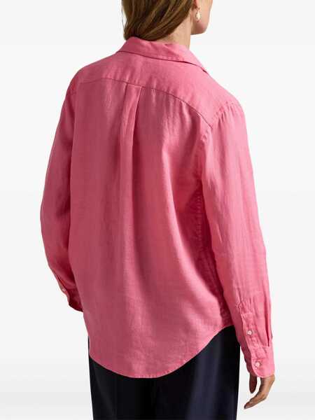 Camasi office Ralph Lauren Classic-fit linen shirt Fuchsia Femei (BM 19538415) 4