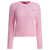 Ralph Lauren Braided crewneck cardigan with logo Pink
