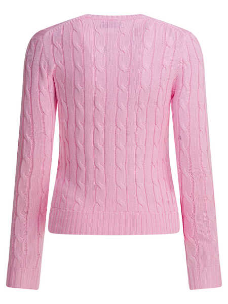 Pulovere Ralph Lauren Crew-neck cable-knit sweater with logo Pink Femei (BM 19538424) 2