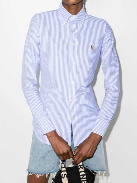 Camasi office Ralph Lauren Oxford striped shirt Light blue Femei (BM 19538427) 2