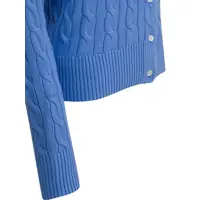 Cardigane Dama - Cardigane Ralph Lauren Braided crewneck cardigan with logo Light blue Femei (BM 19538439) - B-mall.ro