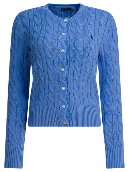 Cardigane Ralph Lauren Braided crewneck cardigan with logo Light blue Femei (BM 19538439) 1