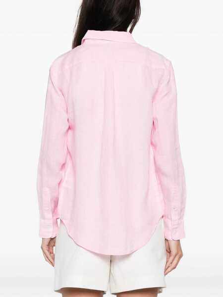 Camasi office Ralph Lauren Classic-fit linen shirt Pink Femei (BM 19538451) 4