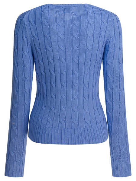 Pulovere Ralph Lauren Crew-neck cable-knit sweater with logo Light blue Femei (BM 19538454) 2