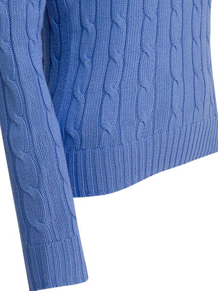 Pulovere Ralph Lauren Crew-neck cable-knit sweater with logo Light blue Femei (BM 19538454) 4