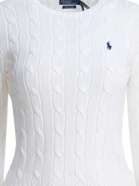 Pulovere Ralph Lauren Crew-neck cable-knit sweater with logo White Femei (BM 19538457) 3