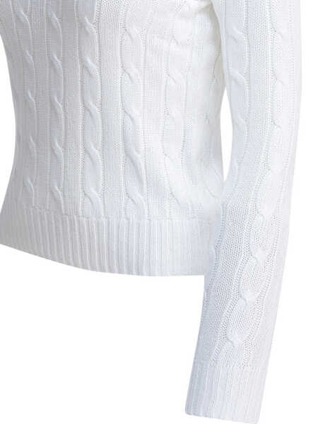Pulovere Ralph Lauren Crew-neck cable-knit sweater with logo White Femei (BM 19538457) 4