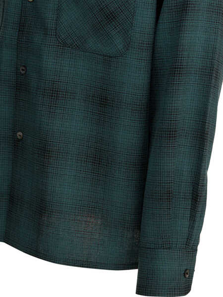 Camasi casual NEEDLES Checked wool One-Up shirt Green Barbati (BM 19538472) 4