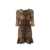 Dolce & Gabbana Dolce & Gabbana Silk Leopard Ruched Dress Brown