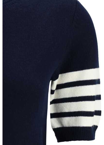 Pulovere Thom Browne Short sleeve Sweater NAVY Femei (BM 19542104) 3