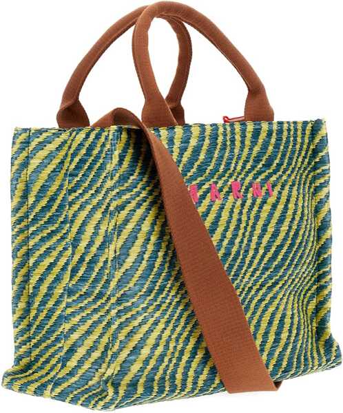 Genti de umar Marni Fabric Tote Bag GARDEN GREEN Femei (BM 19542131) 3