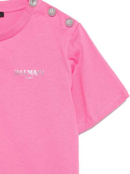 Tricouri Balmain T-Shirt With Logo PINK Baieti (BM 19542317) 3