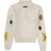 Tricouri Polo Dama - Tricouri Polo MSGM Polo Shirt With Argyle Multicolor Pattern WHITE Femei (BM 19542593) - B-mall.ro