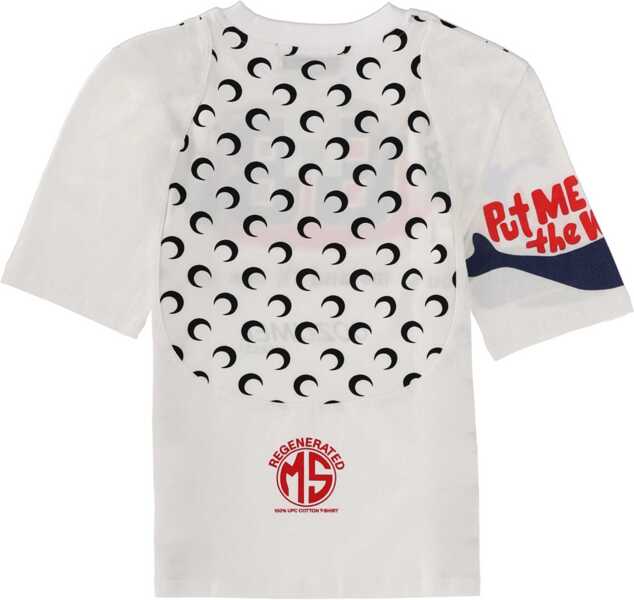 Tricouri MARINE SERRE Regenerated Graphic T-Shirt WHITE Femei (BM 19542602) 2