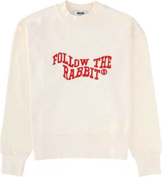 Bluze de trening MSGM Follow The Rabbit Sweatshirt WHITE Femei (BM 19542617) 1