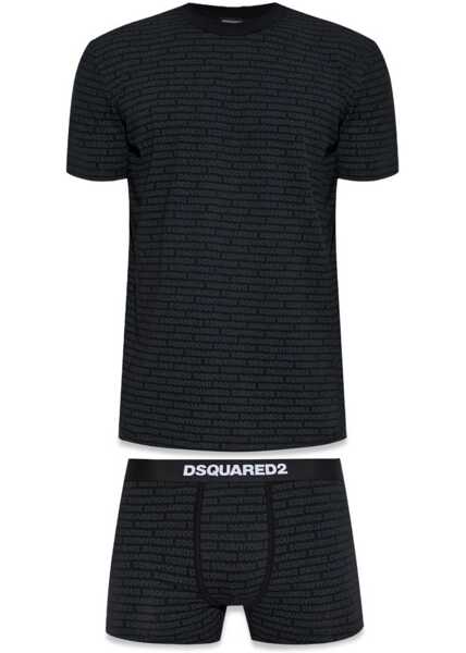 Tricouri DSQUARED2 T-Shirt And Boxer Set BLACK Barbati (BM 19542638) 1