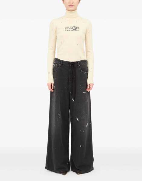 Blugi skinny MM6 Maison Margiela Wide Leg Jeans BLACK Femei (BM 19542650) 2
