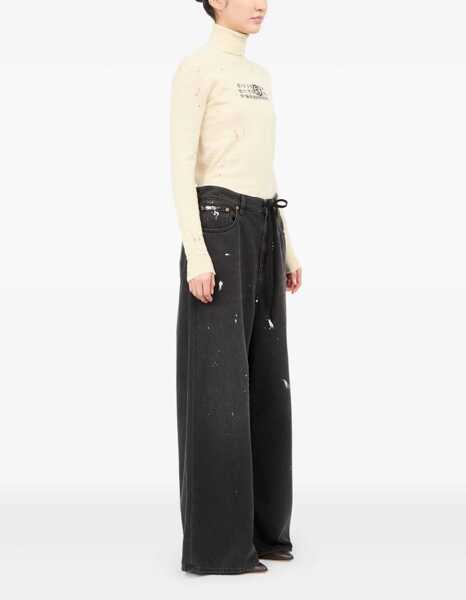 Blugi skinny MM6 Maison Margiela Wide Leg Jeans BLACK Femei (BM 19542650) 3