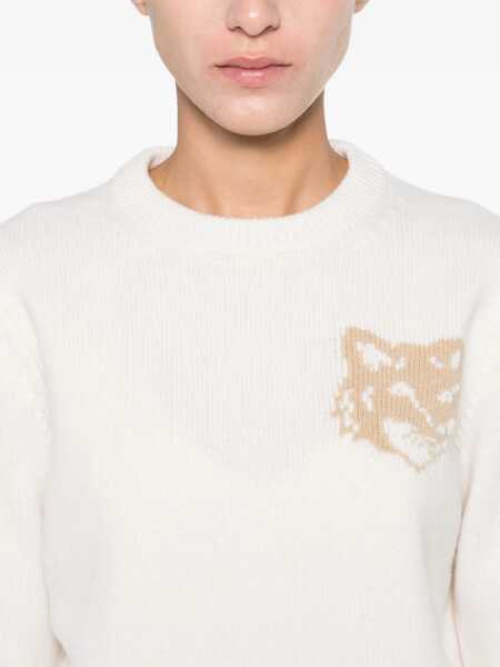 Pulovere MAISON KITSUN Fox Head Sweater POWDER Femei (BM 19542662) 5