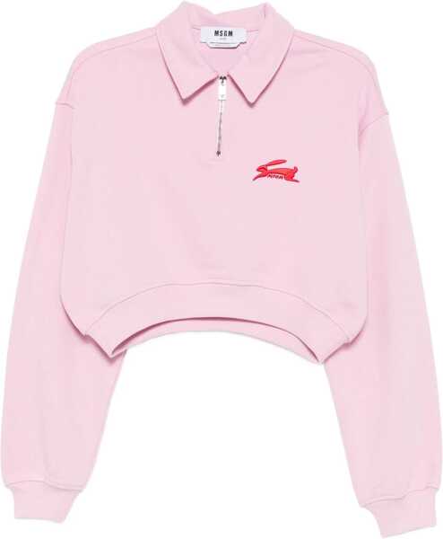 Pulovere casual MSGM Follow The Rabbit Collared Sweatshirt PINK Femei (BM 19542668) 1
