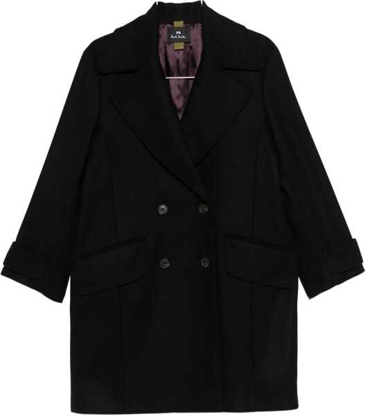 Paltoane Paul Smith Double-Breasted Coat BLACK Femei (BM 19542692) 1