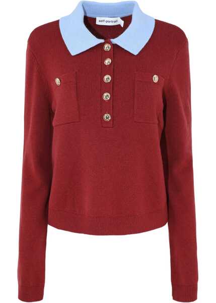 Tricouri Polo Self-Portrait Top Polo BORDEAUX Femei (BM 19542713) 1